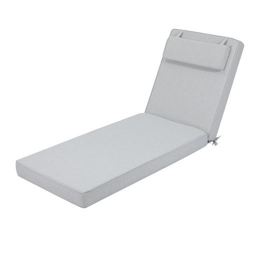 Poduszka na leżak Roxas z jasnoszarej tkaniny olefinowej, 59 x 72 - 117 x 10 cm | Komfort Moomy
