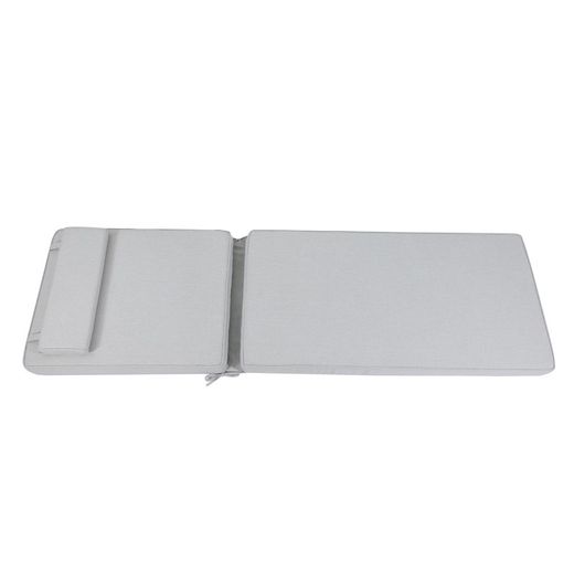 Poduszka na leżak Roxas z jasnoszarej tkaniny olefinowej, 59 x 72 - 117 x 10 cm | Komfort Moomy