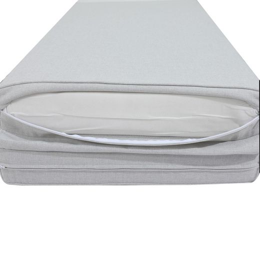Poduszka na leżak Roxas z jasnoszarej tkaniny olefinowej, 59 x 72 - 117 x 10 cm | Komfort Moomy