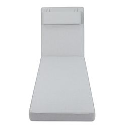 Poduszka na leżak Roxas z jasnoszarej tkaniny olefinowej, 59 x 72 - 117 x 10 cm | Komfort Moomy