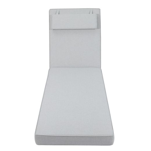 Poduszka na leżak Roxas z jasnoszarej tkaniny olefinowej, 59 x 72 - 117 x 10 cm | Komfort Moomy