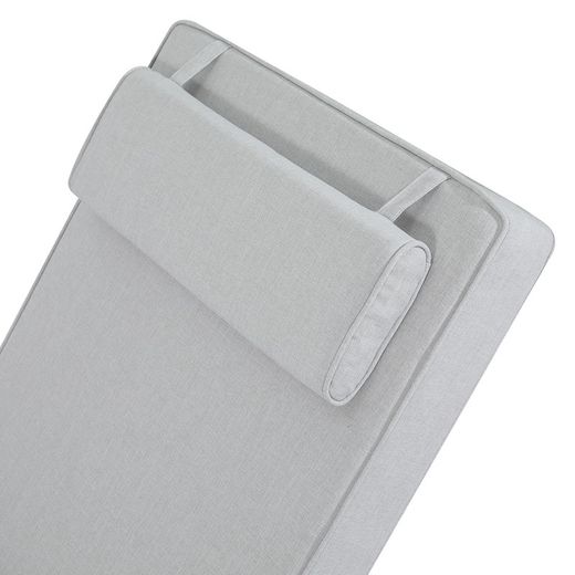 Poduszka na leżak Roxas z jasnoszarej tkaniny olefinowej, 59 x 72 - 117 x 10 cm | Komfort Moomy