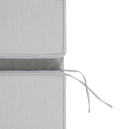 Poduszka na leżak Roxas z jasnoszarej tkaniny olefinowej, 59 x 72 - 117 x 10 cm | Komfort Moomy