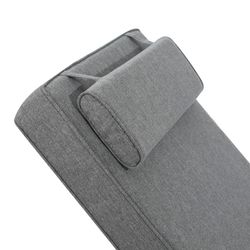 Roxas sun lounger cushion in dark gray olefin fabric, 59 x 72 - 117 x 10 cm | Mooma Comfort