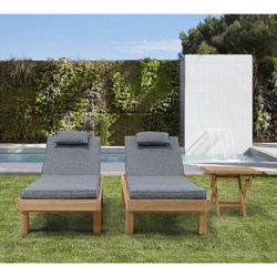 Roxas sun lounger cushion in dark gray olefin fabric, 59 x 72 - 117 x 10 cm | Mooma Comfort