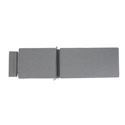 Roxas sun lounger cushion in dark gray olefin fabric, 59 x 72 - 117 x 10 cm | Mooma Comfort