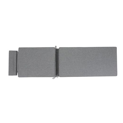 Roxas sun lounger cushion in dark gray olefin fabric, 59 x 72 - 117 x 10 cm | Mooma Comfort