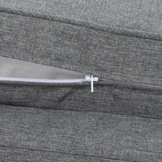 Roxas sun lounger cushion in dark gray olefin fabric, 59 x 72 - 117 x 10 cm | Mooma Comfort