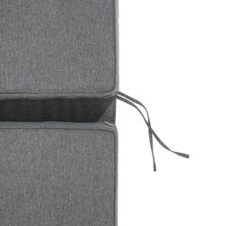 Roxas sun lounger cushion in dark gray olefin fabric, 59 x 72 - 117 x 10 cm | Mooma Comfort