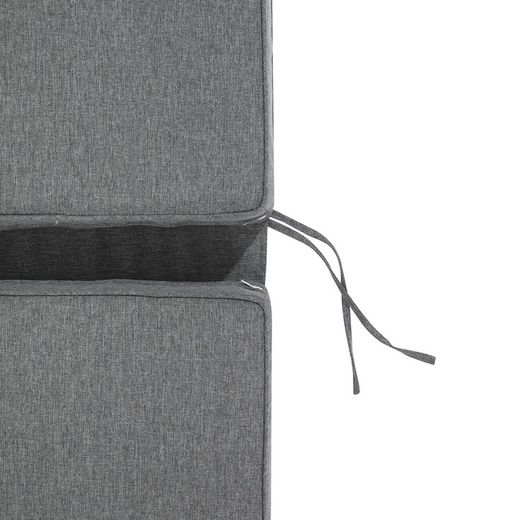 Roxas sun lounger cushion in dark gray olefin fabric, 59 x 72 - 117 x 10 cm | Mooma Comfort