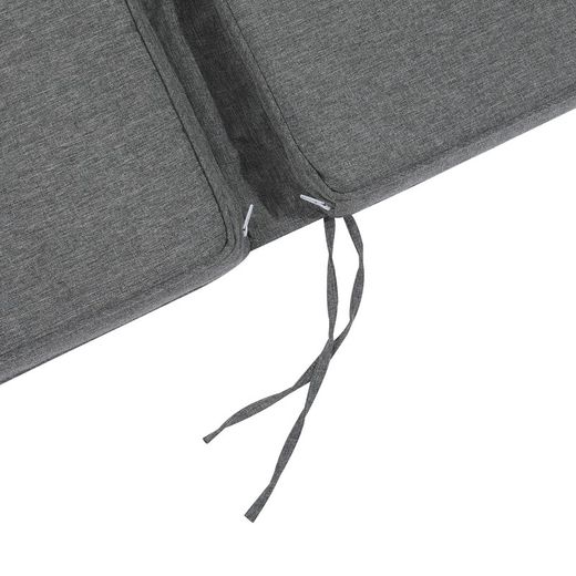 Roxas sun lounger cushion in dark gray olefin fabric, 59 x 72 - 117 x 5 cm | Mooma Comfort