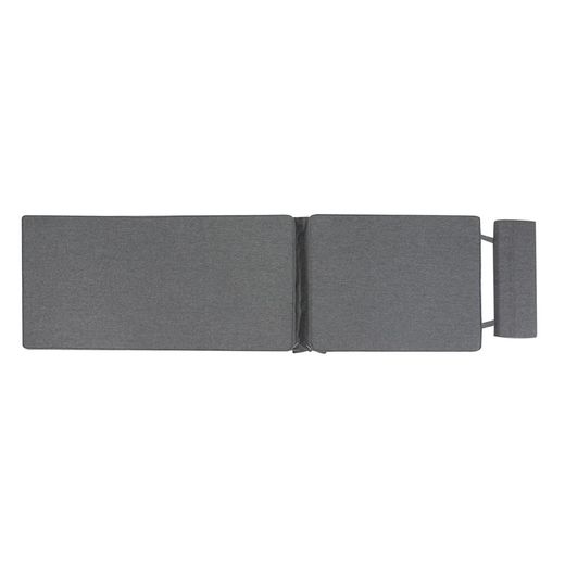 Roxas sun lounger cushion in dark gray olefin fabric, 59 x 72 - 117 x 5 cm | Mooma Comfort
