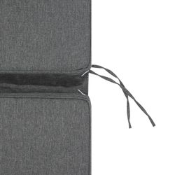 Roxas sun lounger cushion in dark gray olefin fabric, 59 x 72 - 117 x 5 cm | Mooma Comfort