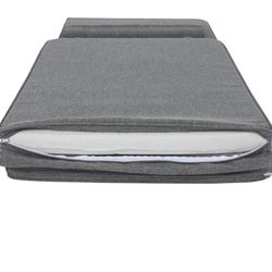 Roxas sun lounger cushion in dark gray olefin fabric, 59 x 72 - 117 x 5 cm | Mooma Comfort