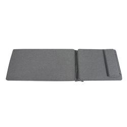 Roxas sun lounger cushion in dark gray olefin fabric, 59 x 72 - 117 x 5 cm | Mooma Comfort