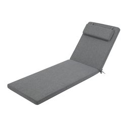 Roxas sun lounger cushion in dark gray olefin fabric, 59 x 72 - 117 x 5 cm | Mooma Comfort