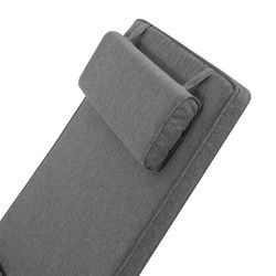 Roxas sun lounger cushion in dark gray olefin fabric, 59 x 72 - 117 x 5 cm | Mooma Comfort