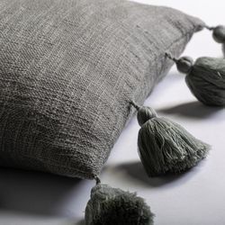 TATIS Gray Cotton Cushion, 45x10x45 cm.