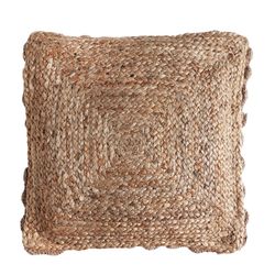 Thiesi jute, cotton and polyester cushion in natural, 44 x 45 x 7 cm