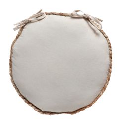 Thiesi jute and cotton cushion in natural, 37 x 38 x 10 cm