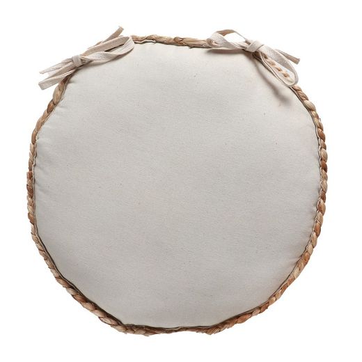 Thiesi jute and cotton cushion in natural, 37 x 38 x 10 cm