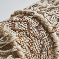 Poduszka WHIL beżowa bawełniana, 50x20x20 cm.