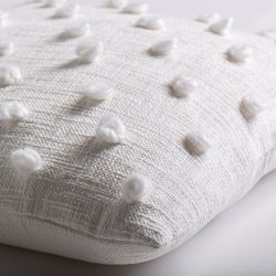 YAIZA White Cotton Cushion, 51x10x51 cm.