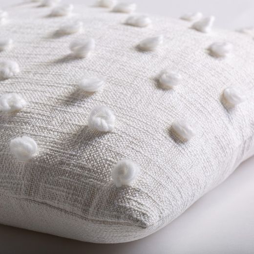 YAIZA White Cotton Cushion, 51x10x51 cm.