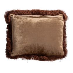 ZAID Beige/Brown Velvet Cushion, 41x11x38 cm.
