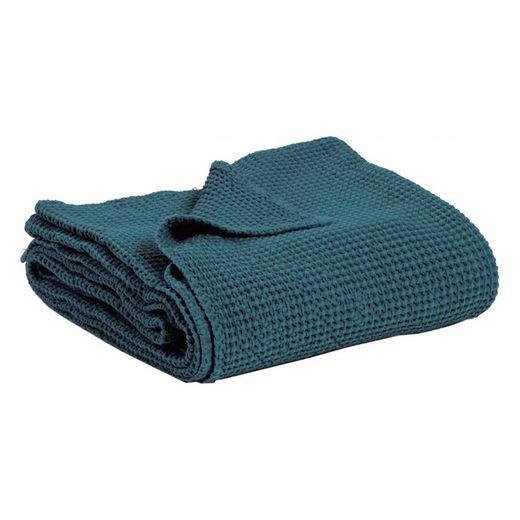 Colcha de algodón en azul topacio | Maia