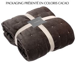 Cotton bedspread in stone, 260 x 240 cm | Elise