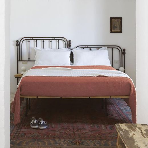 Cotton quilt in blush pink | Tana