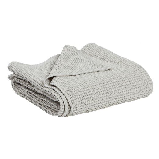 Colcha de algodón reciclado en gris lino | Maia