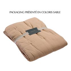 Linen and cotton quilt in sand | Zeff