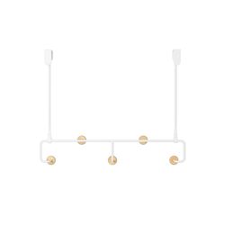 Door hanger in steel and beech in white and natural, 39 x 10 x 30 cm | Estimate