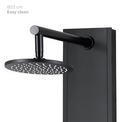 Coluna de duche em aço inox preto, 17 x 49 x 130 cm | Lusso Saúde