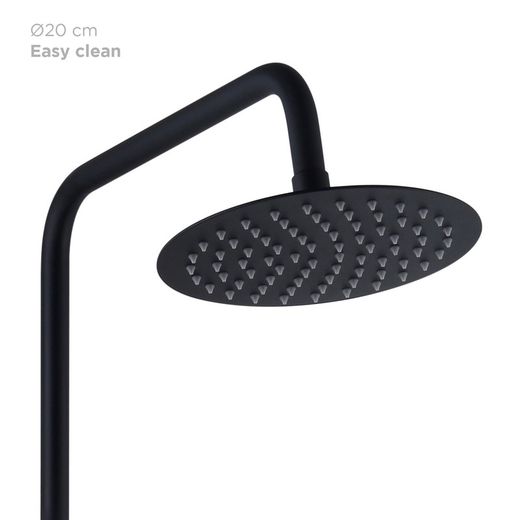 Colonne de douche en acier inoxydable noir, 2,4 x 35,2 x 83/119 cm | Delta détente