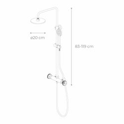 Colonne de douche en acier inoxydable noir, 2,4 x 35,2 x 83/119 cm | Delta détente