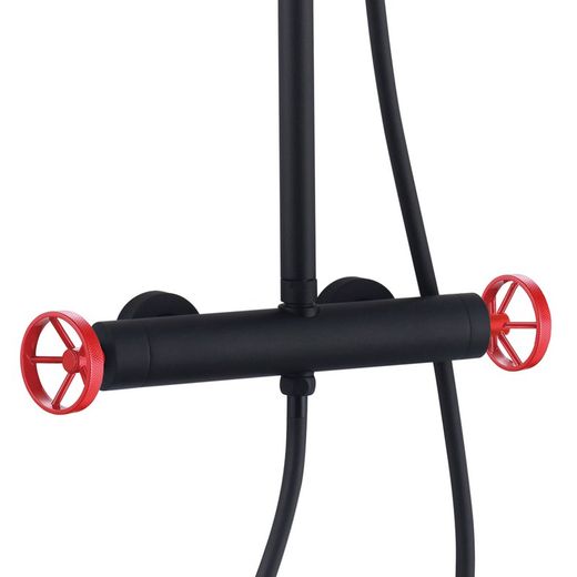 Colonne de douche en acier inoxydable noir, 2,4 x 35,2 x 83/119 cm | Delta détente