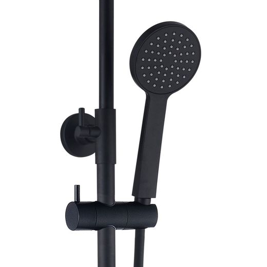 Colonne de douche en acier inoxydable noir, 2,4 x 35,2 x 83/119 cm | Delta détente