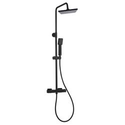 Colonna doccia in acciaio inox di colore nero, 2,4 x 35,5 x 83/119 cm | Mare rilassante