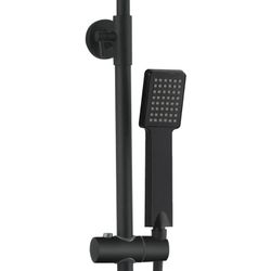 Colonna doccia in acciaio inox di colore nero, 2,4 x 35,5 x 83/119 cm | Mare rilassante