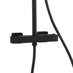 Colonna doccia in acciaio inox di colore nero, 2,4 x 35,5 x 83/119 cm | Mare rilassante