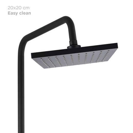 Colonna doccia in acciaio inox di colore nero, 2,4 x 35,5 x 83/119 cm | Mare rilassante