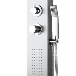 Coluna de duche em aço inox prateado, 18 x 45 x 120 cm | Lusso Frieza