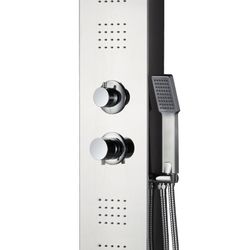 Columna de ducha de acero inoxidable en plateado, 18 x 45 x 150 cm | Lusso Quescence