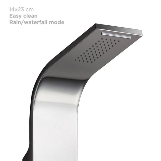 Columna de ducha de acero inoxidable en plateado, 18 x 45 x 150 cm | Lusso Quescence