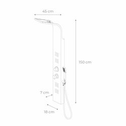Columna de ducha de acero inoxidable en plateado, 18 x 45 x 150 cm | Lusso Quescence