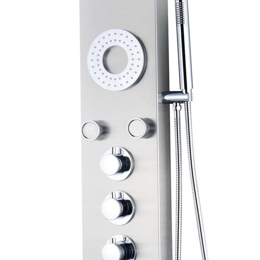 Stainless steel shower column in silver, 20 x 45 x 140 cm | Lusso Spa