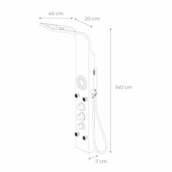 Stainless steel shower column in silver, 20 x 45 x 140 cm | Lusso Spa